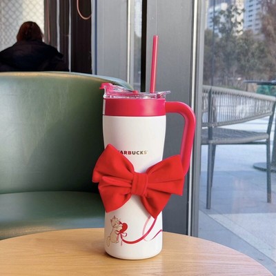 Starbucks 2024 China Valentine's Day Cat Bow 38oz SS Tumbler