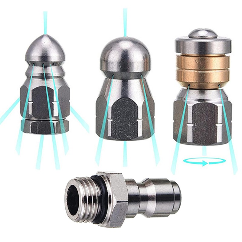 High-Pressure Sewer Jetter Drain Cleaning Nozzle Tips Set For Pressure Washer