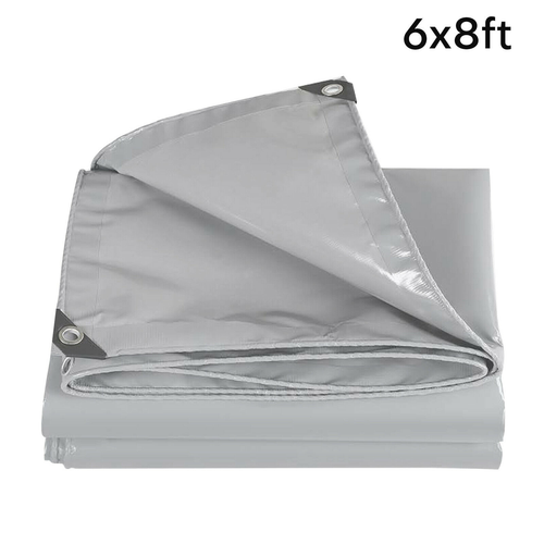 20 Mil Heavy Duty Tarp PVC Premium Vinyl Coated Tarpaulin Tent Shade w/ Grommets