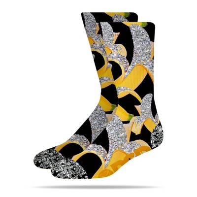 

Мужские носки PSD, черные, со льдом и бананом, размер (6-13) -, Black/silver/yellow