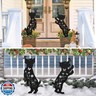 Hokfirm Metal Dog Garden Decor for Outside,Set of 2 Silhouette Yorkie Garden Stakes Decoratvie,Dog Garden Statues