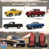 runfider 2Pcs 60/40 Cloth High Back Bench Seat Cover Fit for Ford Ranger XLT Front 1998 1999 2000 2001 2002 2003 Without Console Cover Red