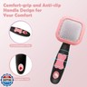PETPAWJOY Slicker Brush for Dogs - Gently Cleaning Pin Brush for Shedding, Small Dogs, Puppy, Yorkie, Poodle, Rabbits, Cats - Pink