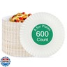 JOLLY PARTY 8.5 inch Paper Plates Uncoated,600 Count Everyday Disposable Plates, Light Weight Paper Plates White, Round Dinner Plates, Large Plate Lunch, for Home and Office