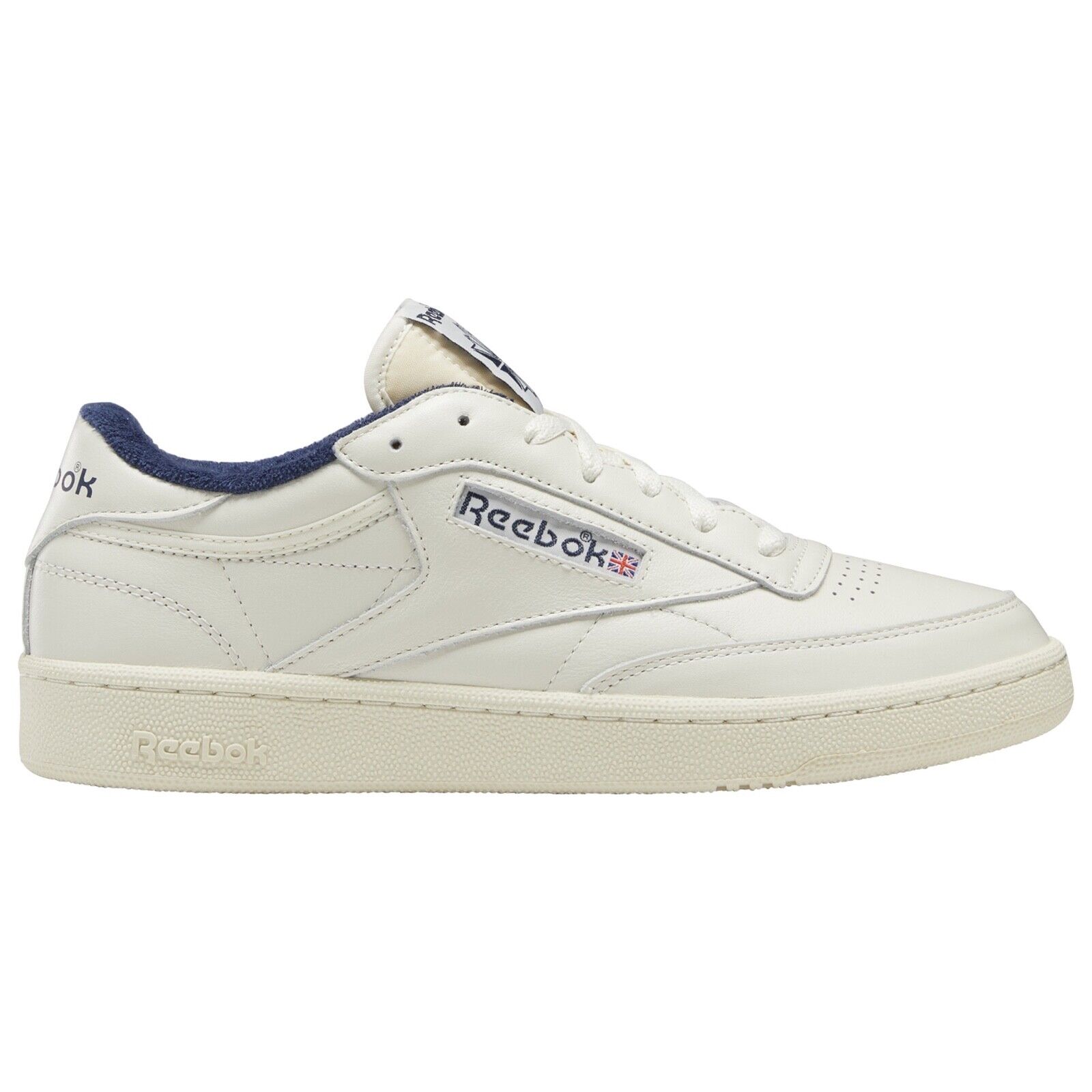 Men Reebok Club C 85 Vintage Tennis Shoes Chalk White Navy Men Reebok Club C 85 Vintage Tennis Shoes Chalk White Navy
