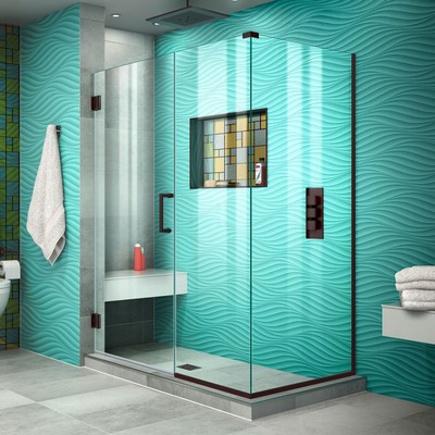 DreamLine SHEN-24470300-06 Unidoor Plus 47''W x 30 3/8''D Hinged Shower Enclosure