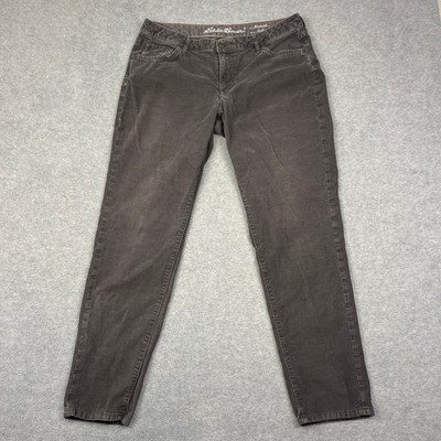Eddie Bauer Pants Women 10 Gray Boyfriend Slim Corduroy Stretch Casual