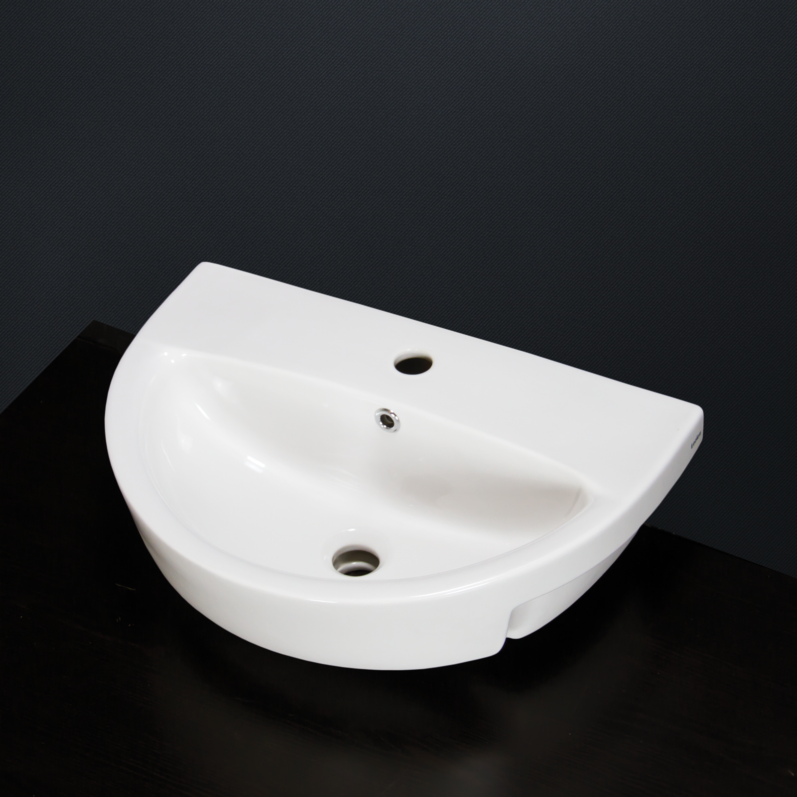 Basin Sink Semi Recessed Countertop Cloakroom Bathroom White Ceramic W