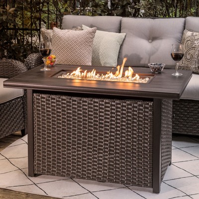 Nuu Garden Outdoor 43-inch 50,000 BTU Propane Gas Fire Pit Brown
