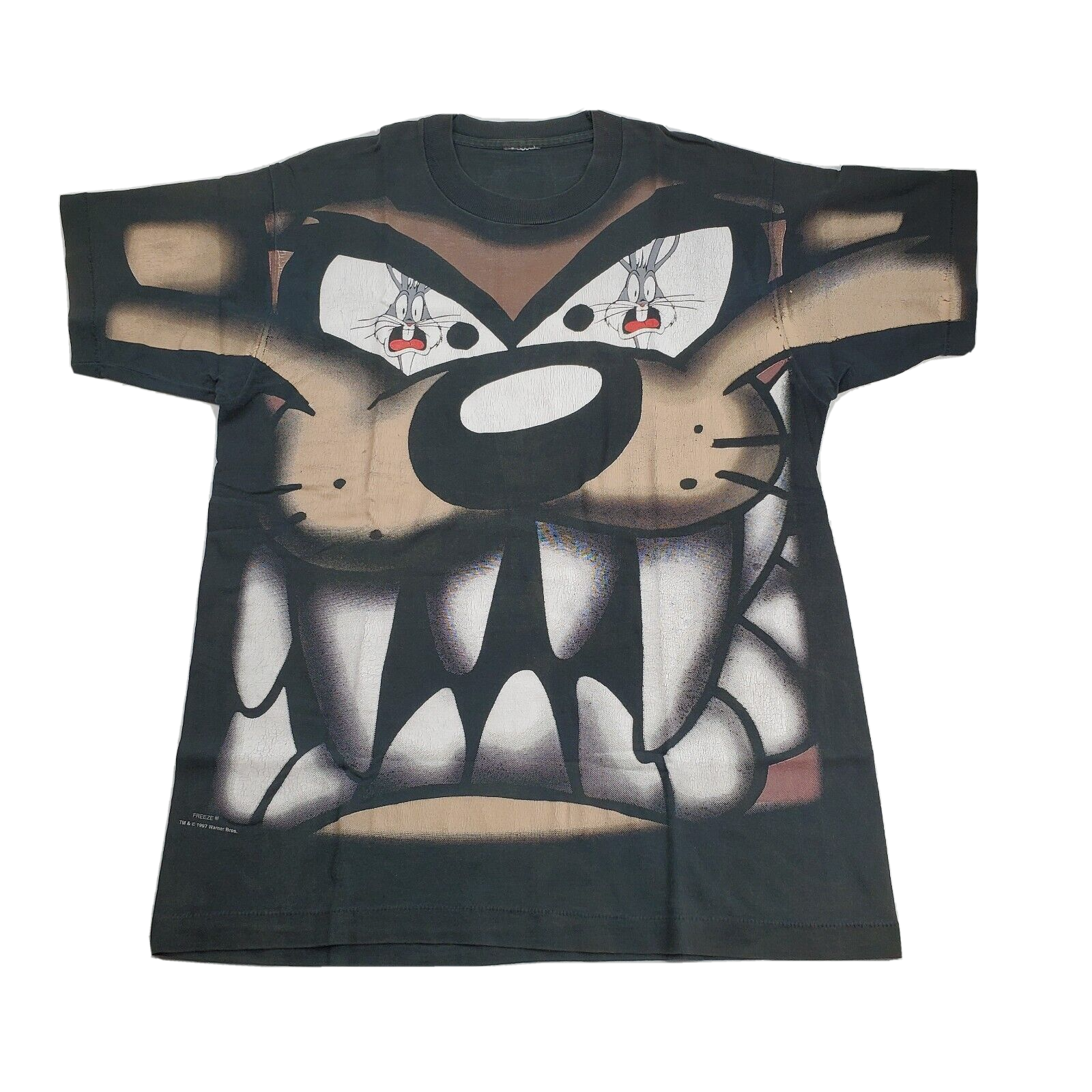 Taz Looney Tunes Big Print Bugs Bunny In Eyes L T Shirt