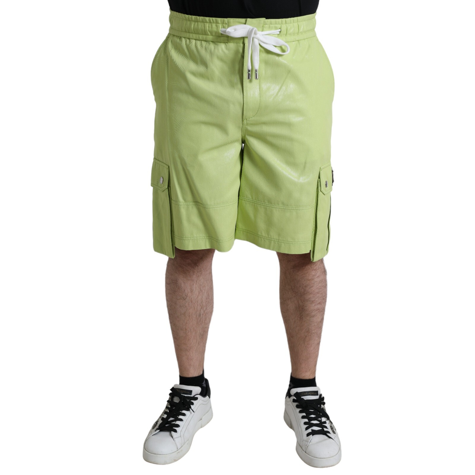DOLCE & GABBANA Shorts Light Green Cotton Men Cargo Bermuda
