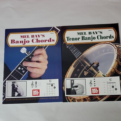 2 Books Mel Bay's Guitar Chords MB93267 Plus Mel Bays Tenor Banjo Chords MB93259