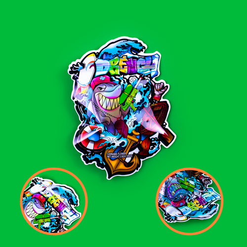 100pc Double-Sided Design Metallic Mylar Foil Resealable Storage Bags 2-3.5g