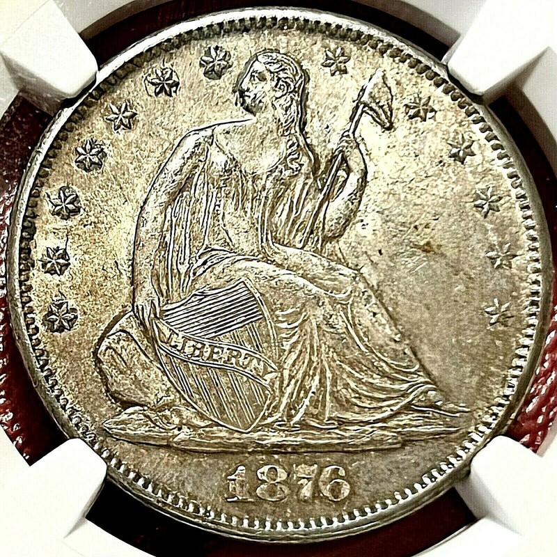 NGC MS-63! 1876-S SEATED LIBERTY HALF