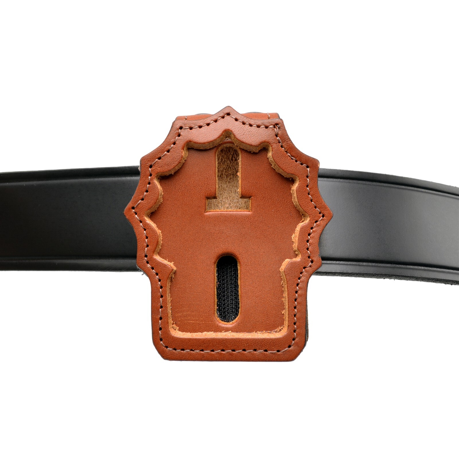 Tan Leather Belt Clip Badge Holder Fits NYPD Detective NY