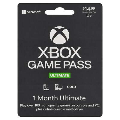 Xbox Game Pass Ultimate 1 Month Membership (USA New+Existing) Instant e-Delivery