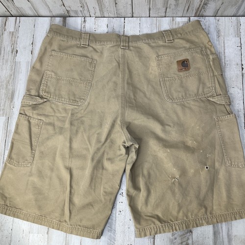 Carhartt Shorts Mens Sz 44x12 Inseam Brown Beige B163 GKH