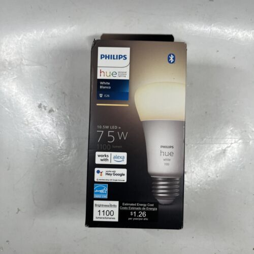 Philips Hue White E26 A19 75W 1100 Lumens Smart LED Bulb Ene
