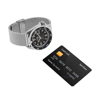 Pre-owned Seiko Men's Analogue Automatic Watch With Stainless Steel Strap Srpd73k1 In Black