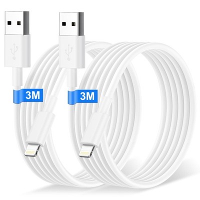 Bamkey Original iPhone Charger Cable 2M 2Pack Fast Charge [MFi Certified], USB