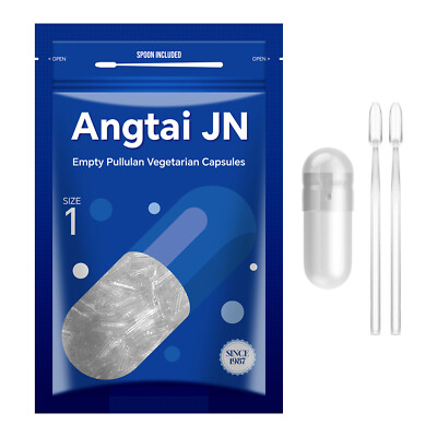 Clear Empty Pullulan Vegan/Vegetable Vegetarian Pill Capsules Plantcaps + Spoon