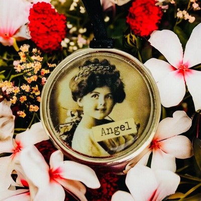 New Silver Angel Weakness for Teddy Grahams 1900s Victorian Girl BoHo Face Charm