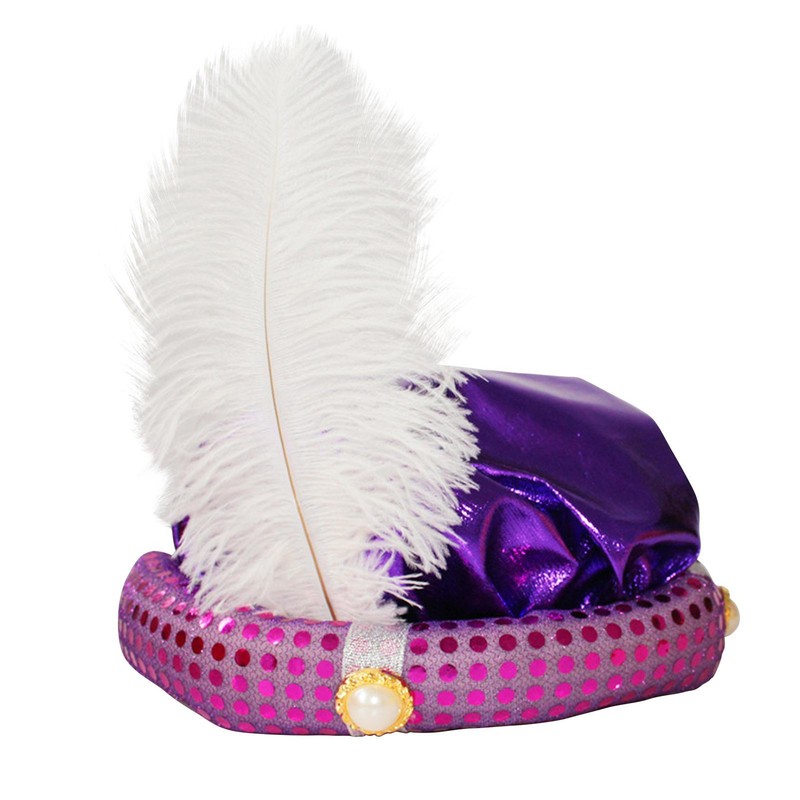 Aladdin Hat With Feather Kids Arabian Sultan Hat Aladdin Fancy Dress Accessory