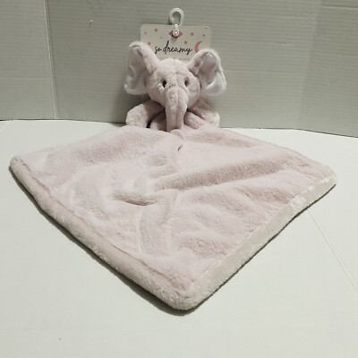 So Dreamy Plush Pale Pink Elephant Lovey Blanket