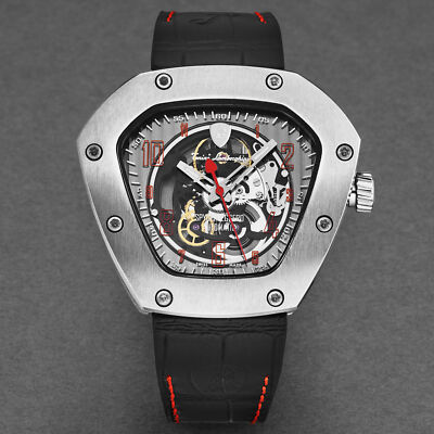 Pre-owned Tonino Lamborghini Men's 'spyderleggero' Skeleton Dial Automatic Watch Tlf-t06-2