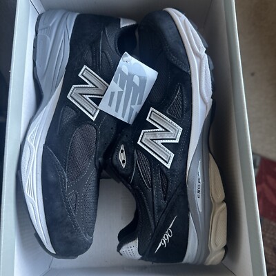 New Balance Men’s 10.5D MADE in USA 990v3 Black/Silver Casual Sneakers M990BS3
