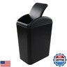 Begale 4.5 Gallon Plastic Swing Top Trash Can, 1-Pack Swing Kitchen Garbage Bin, Black