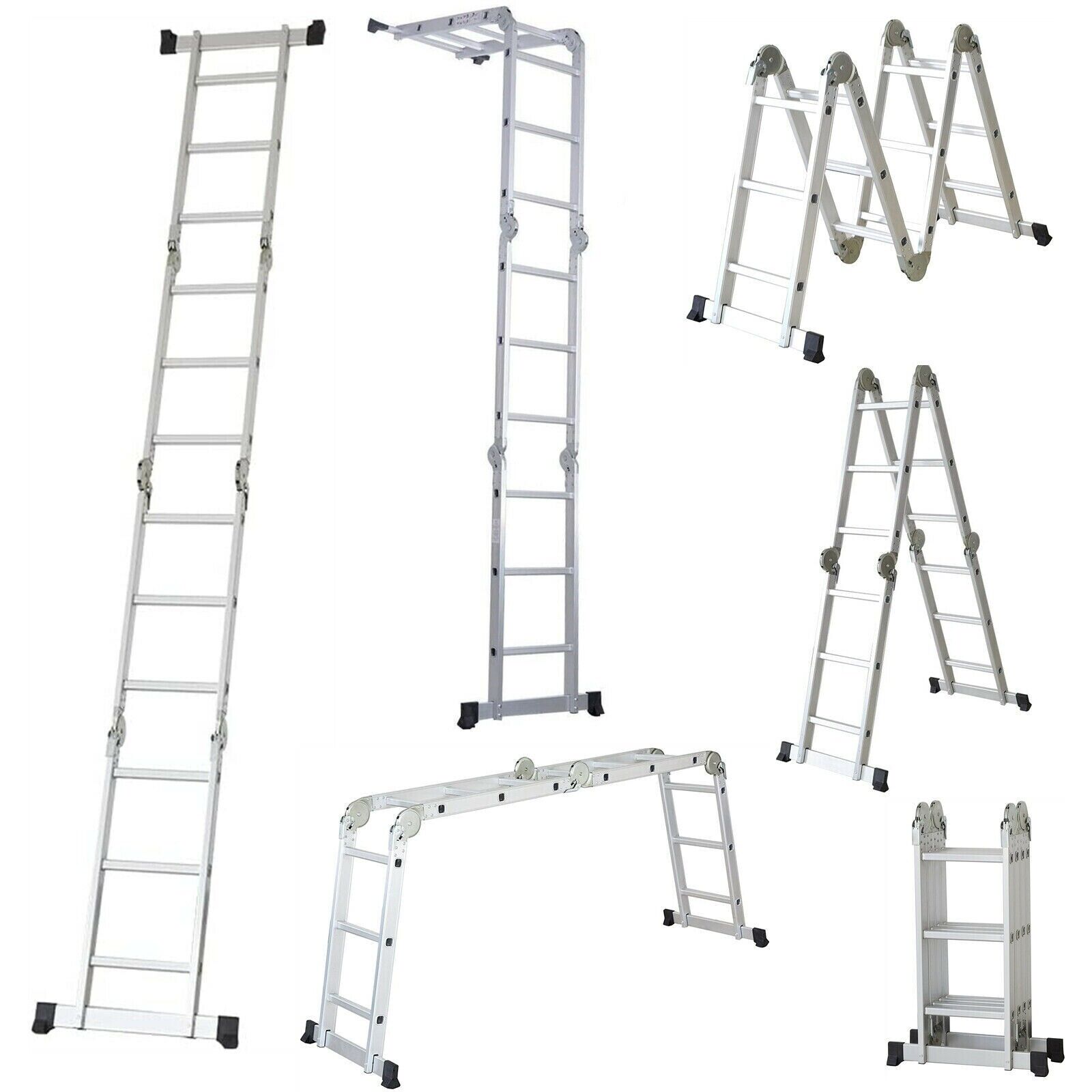 VILOBOS Multi Purpose Folding Step Ladder Aluminium Extensio
