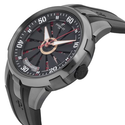 Pre-owned Perrelet Turbine Xl Black Dial Monte Carlo Le 48mm Automatic Men's A1051/a