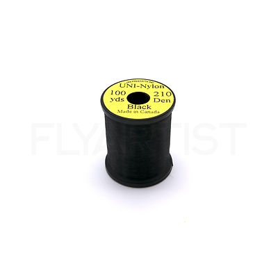 UNI NYLON THREAD - Fly Tying & Jig 70 or 210 Denier - Black White Spools NEW!