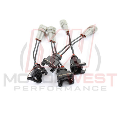 4-EV1 Female to Denso Male Fuel Injector Connector Electrical Plug Clip Adapter