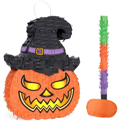Halloween Pumpkin Piñata - Halloween Piñata with Stick and Blindfold Kids Hal...