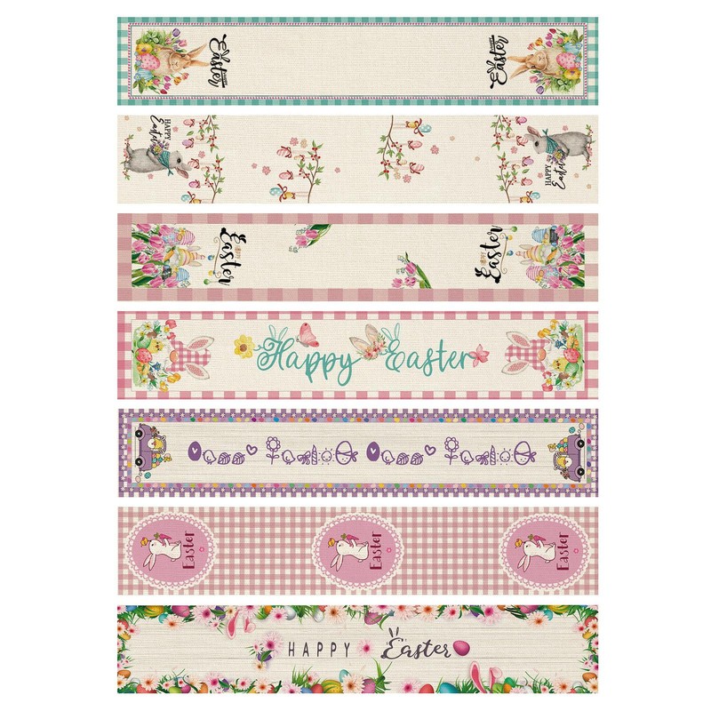 Easter Table Runner Spring Bunny Flower Gnomes Decor Easter 