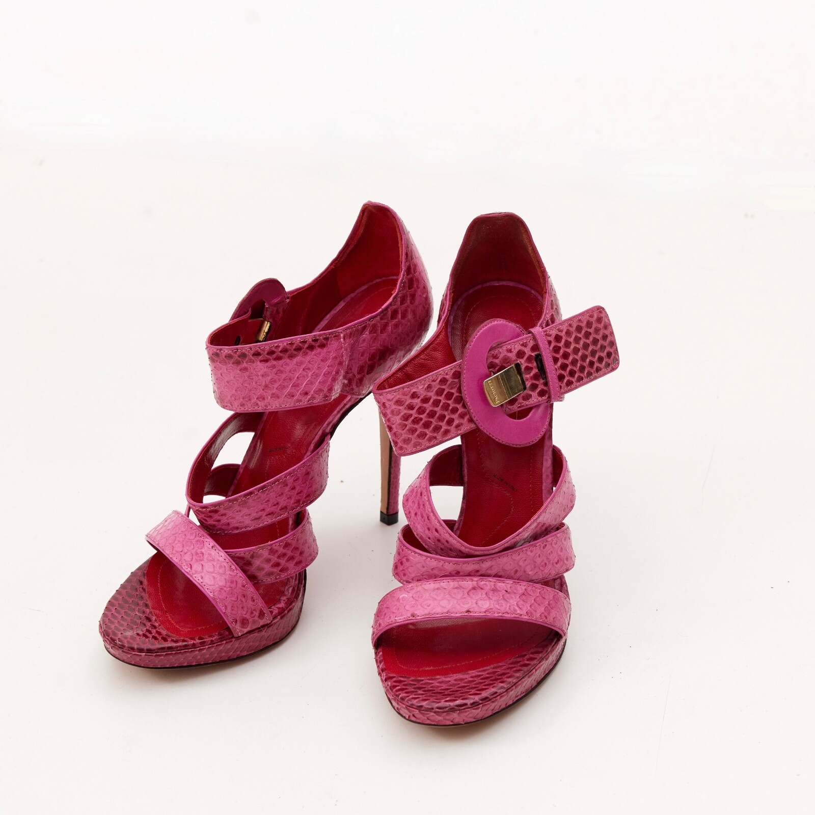 Cesare Paciotti Python Leather Pink Stiletto Heels Size EU