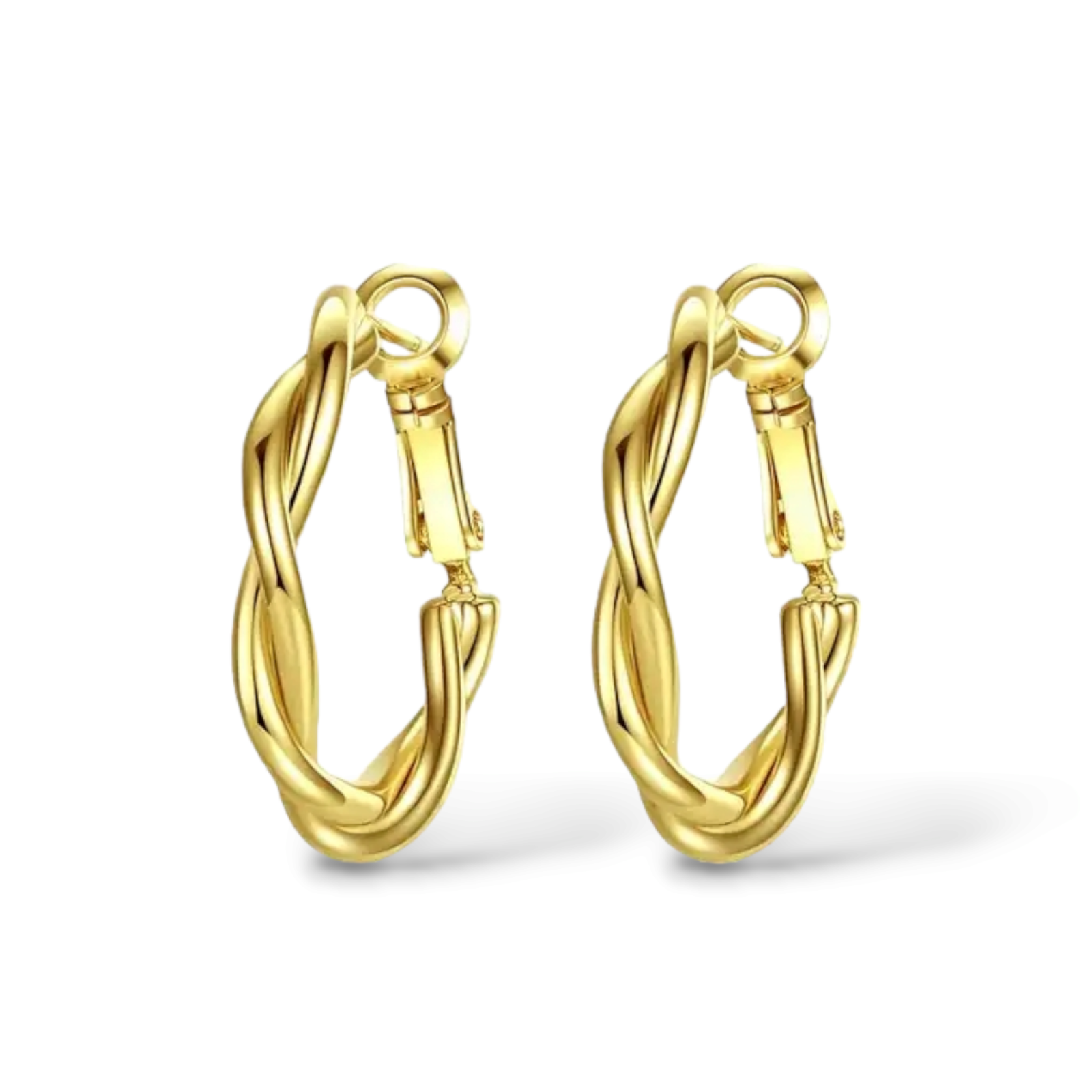 Gold Plated Medium Size Huggie Hoop Earrings Fashion Jewelry For Women