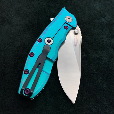 Zero Tolerance 0562CF Flipper Rick Hinderer Plain Edge Green & Purple ZT 0562