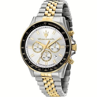 Orologio Maserati Sfida Cronografo uomo R8873640024 Watch Acciaio Bicolor Dorato