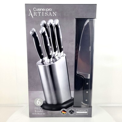 Cuisine::pro  6 Piece Kitchen Knife Set NIB NEW with block German steel Artisan
