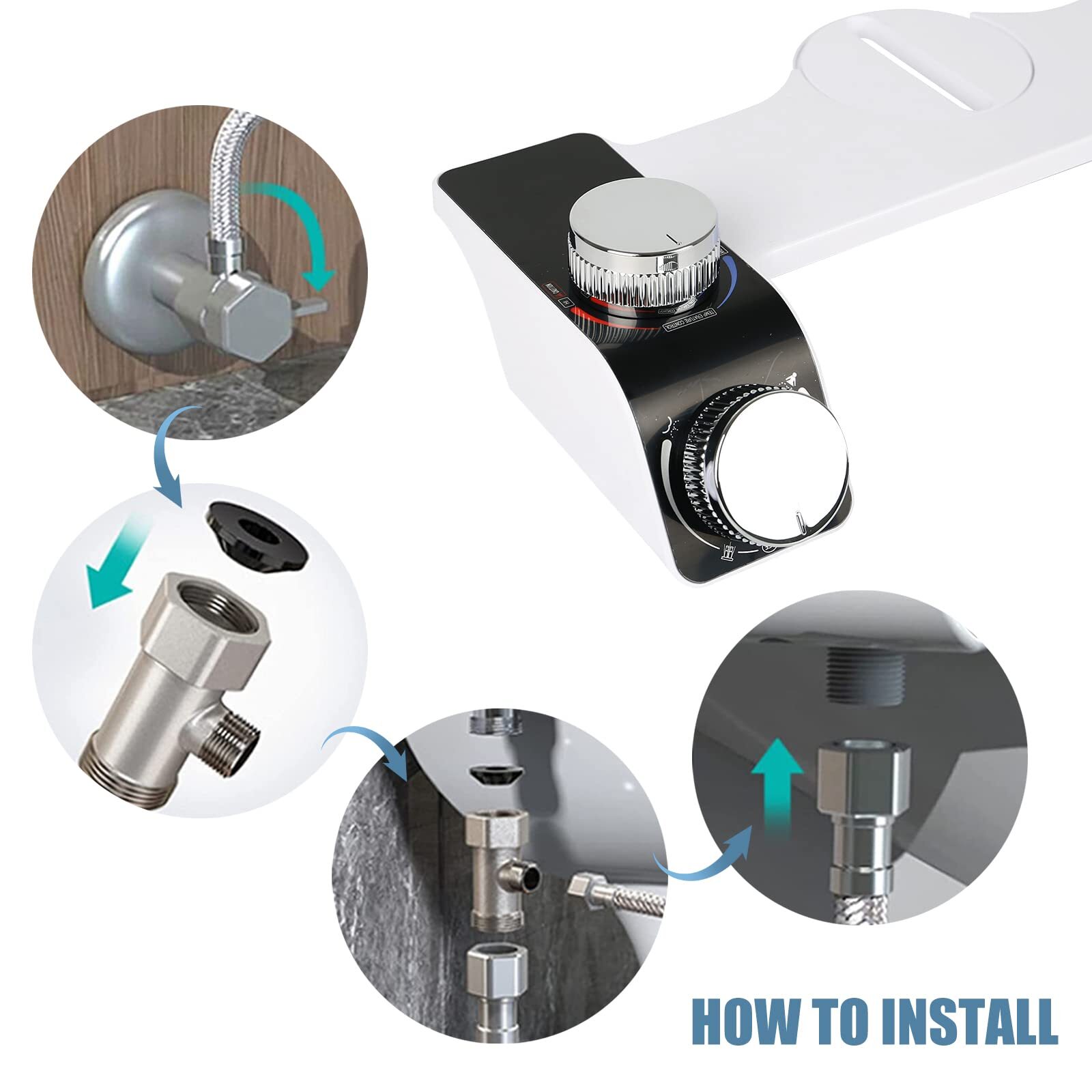 NEXORA Bidet-Aufsatz Für Toilette – Doppeldüsen, Ohne Strom, Perfekt Für Intimpflege & Taharet