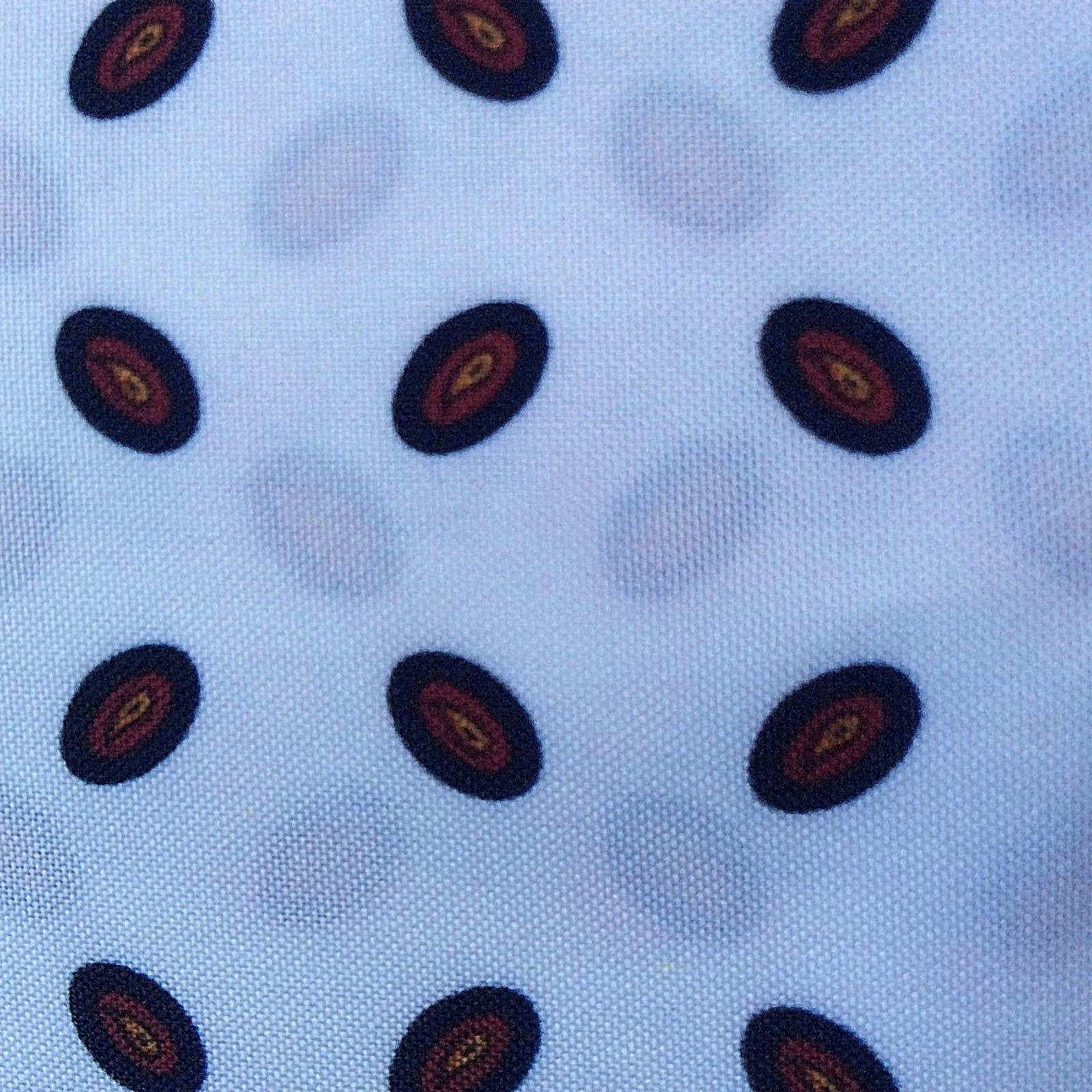 Fabric White with Black, Burgundy, Orange Dots 65