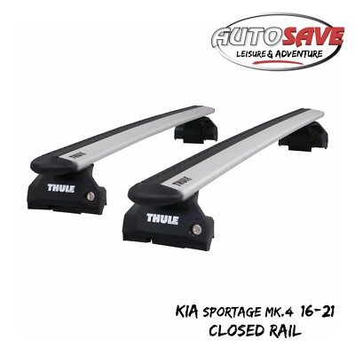 Thule Alu WingBar Evo Silver Roof Bars fit Kia Sportage Mk.4 16-21 Closed Rail