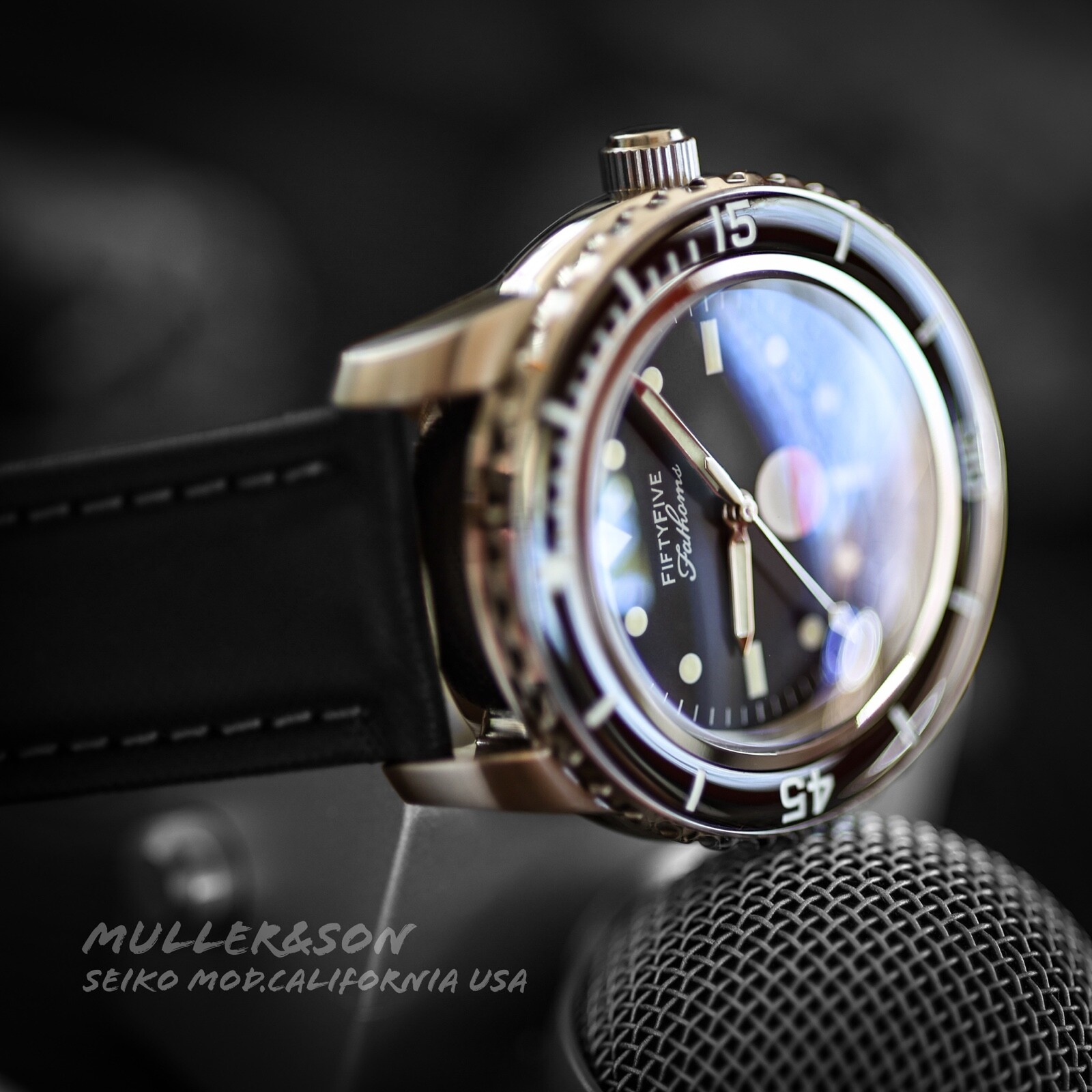 Pre-owned Müller&son Watch "mil-spec Supermod W/date" Seiko Snzh Fifty Five Fathoms Base