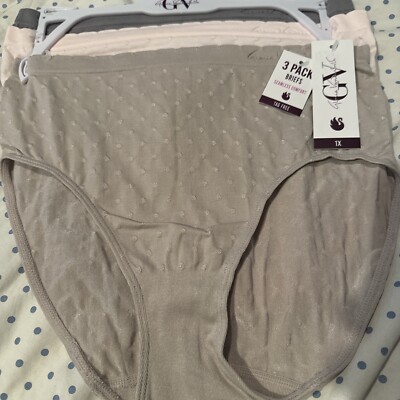Gloria Vanderbilt Womens Brief Underwear Panties 3-Pair Seamless Size 1X