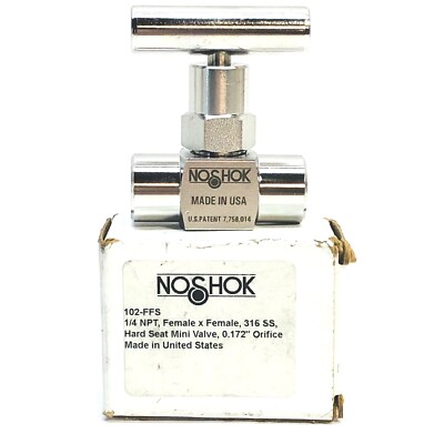 NOSHOK 102-FFS 1/4  NPT FEMALE X FEMALE 316SS HARD SEAT MINI VALVE 0.172'' ORIFIC
