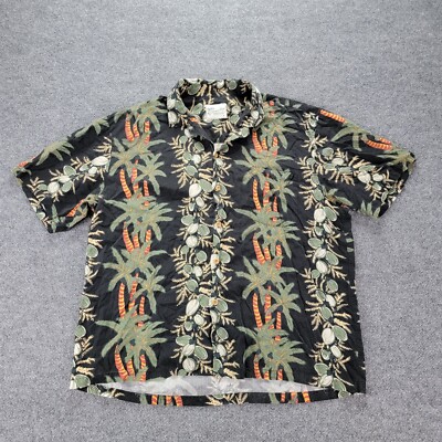 Diamond Head Mens Button Up Shirt Hawaiian Aloha Beach Tropical Palm Trees Sz XL