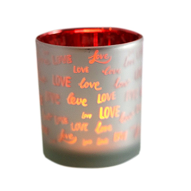 Valentine's Day Candle Holder Small Romantic Glass Modern Tealight Candle Holder